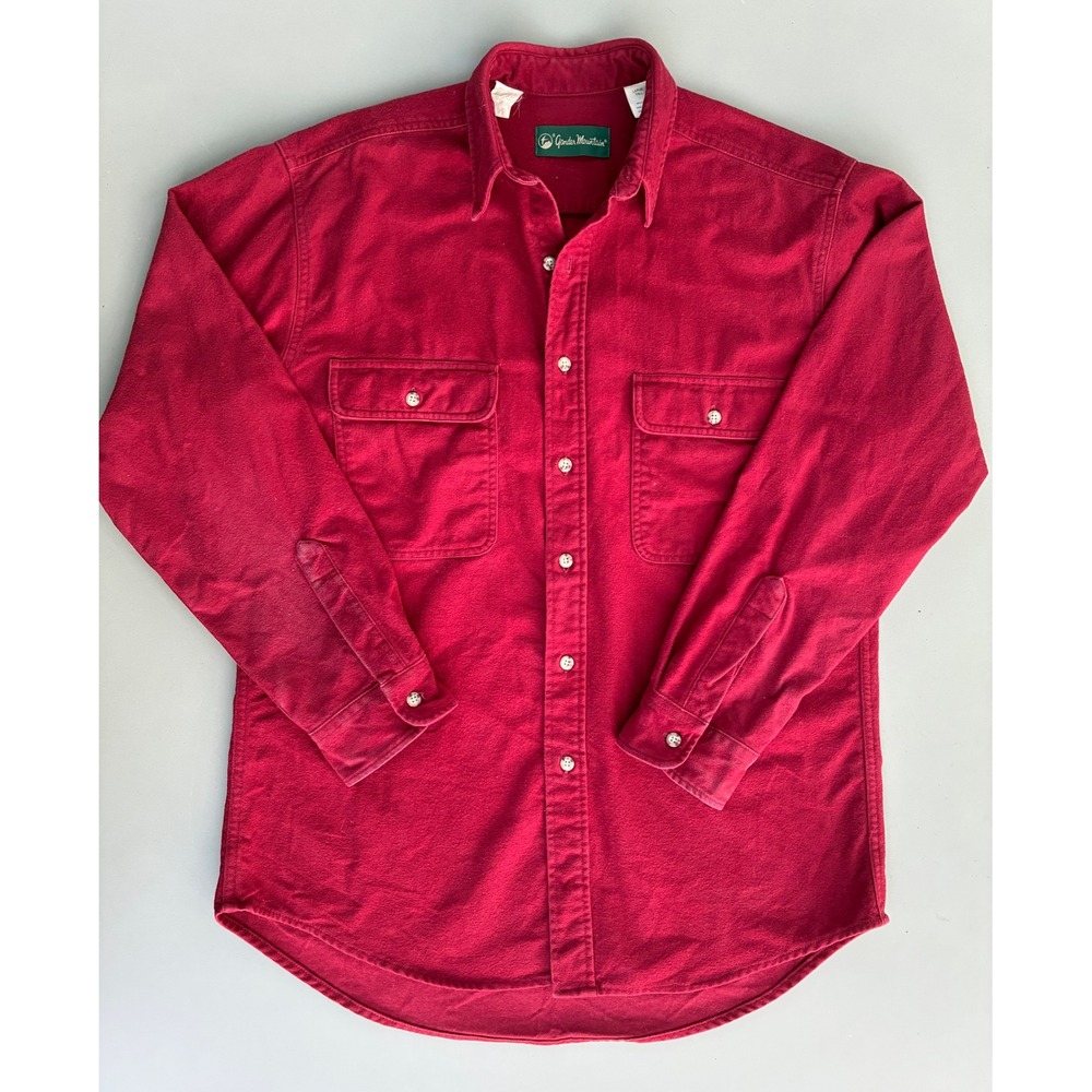 Vintage Gander Mountain Mens Large Tall Red Chamois Flannel Button Down Shirt